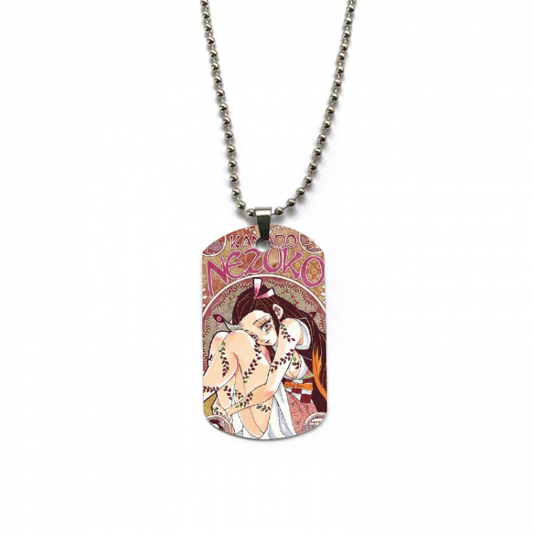 Demon Slayer Kimets Anime double-sided full color printed military brand necklace price for 5 pcs