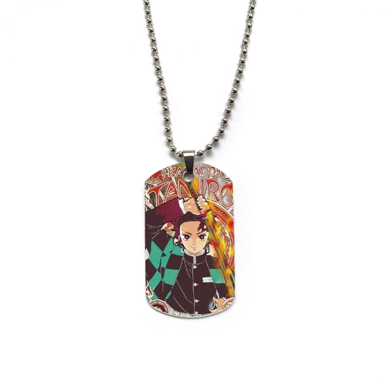 Demon Slayer Kimets Anime double-sided full color printed military brand necklace price for 5 pcs