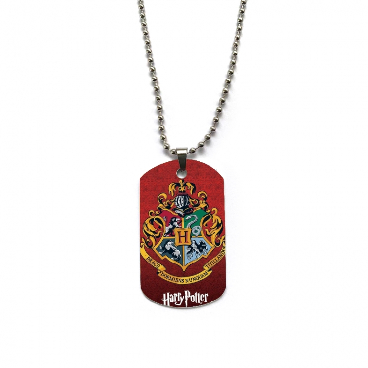 Harry Potter Anime double-sided full color printed military brand necklace price for 5 pcs