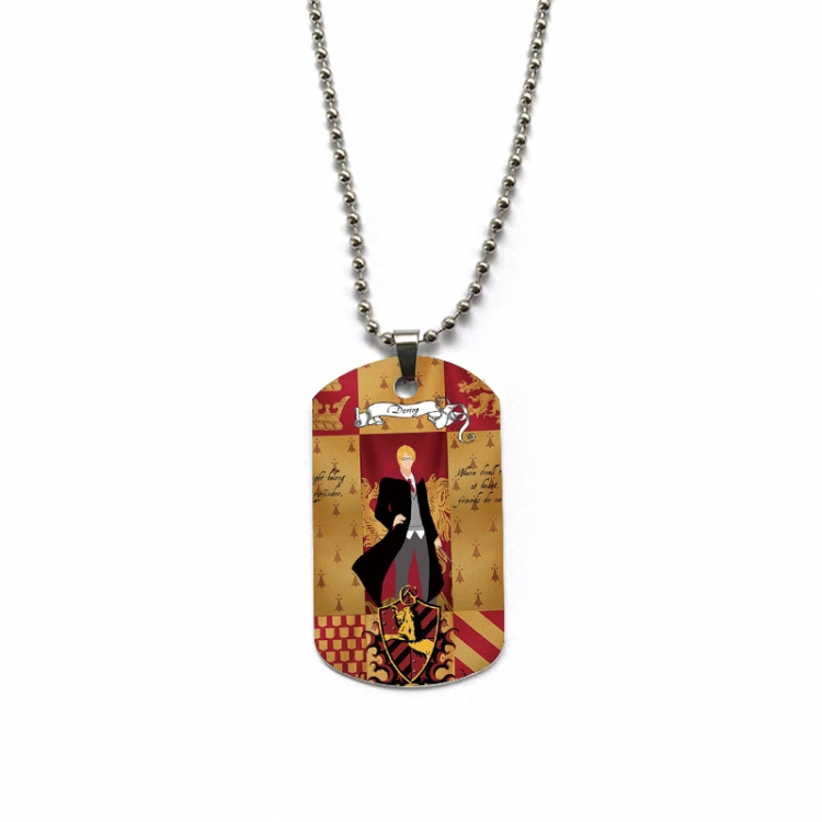 Harry Potter Anime double-sided full color printed military brand necklace price for 5 pcs