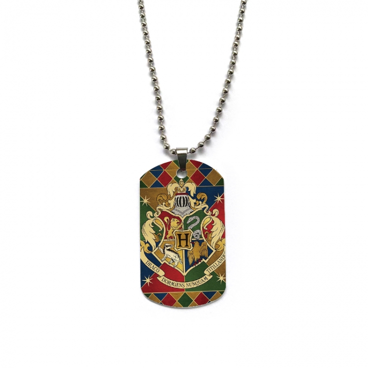 Harry Potter Anime double-sided full color printed military brand necklace price for 5 pcs