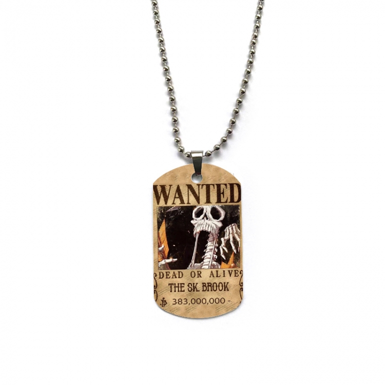 One Piece Anime double-sided full color printed military brand necklace price for 5 pcs