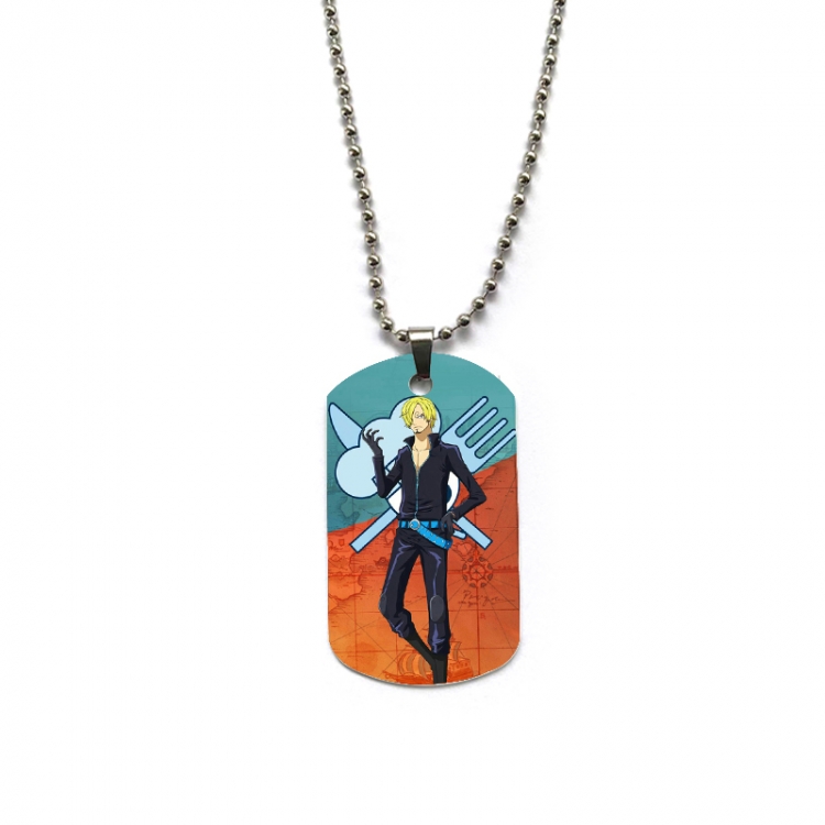 One Piece Anime double-sided full color printed military brand necklace price for 5 pcs