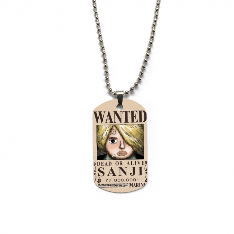 One Piece Anime double-sided full color printed military brand necklace price for 5 pcs