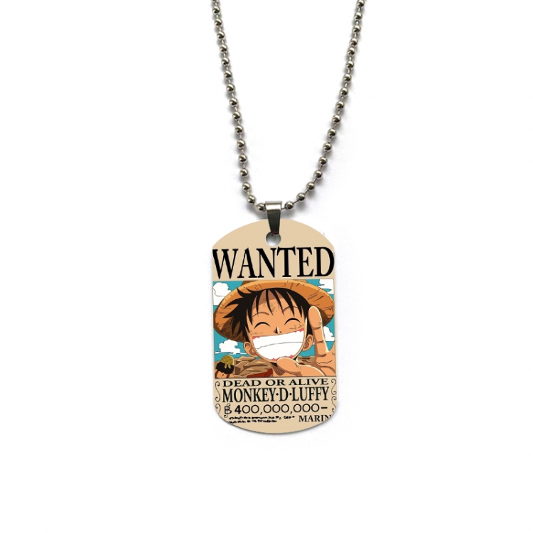 One Piece Anime double-sided full color printed military brand necklace price for 5 pcs