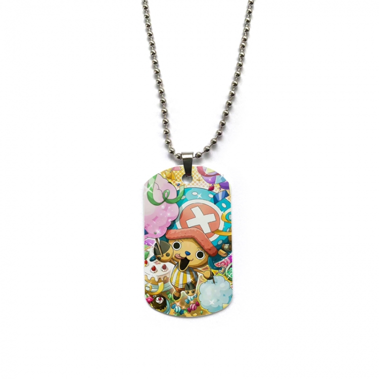 One Piece Anime double-sided full color printed military brand necklace price for 5 pcs