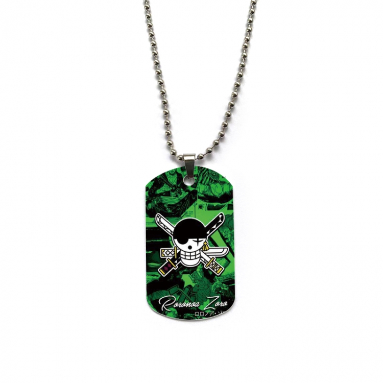 One Piece Anime double-sided full color printed military brand necklace price for 5 pcs