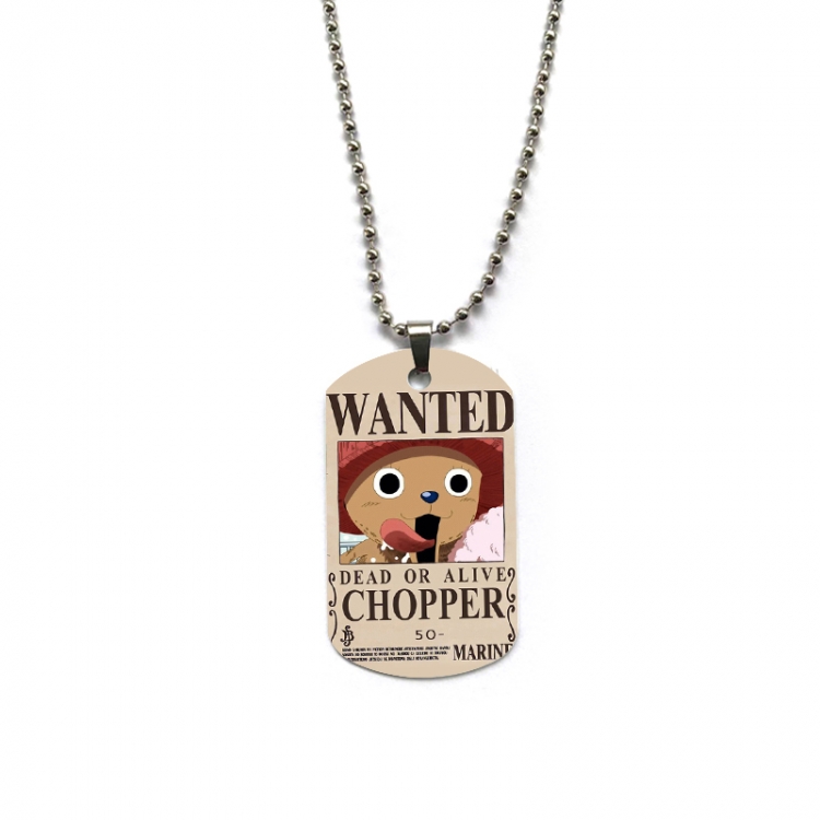 One Piece Anime double-sided full color printed military brand necklace price for 5 pcs