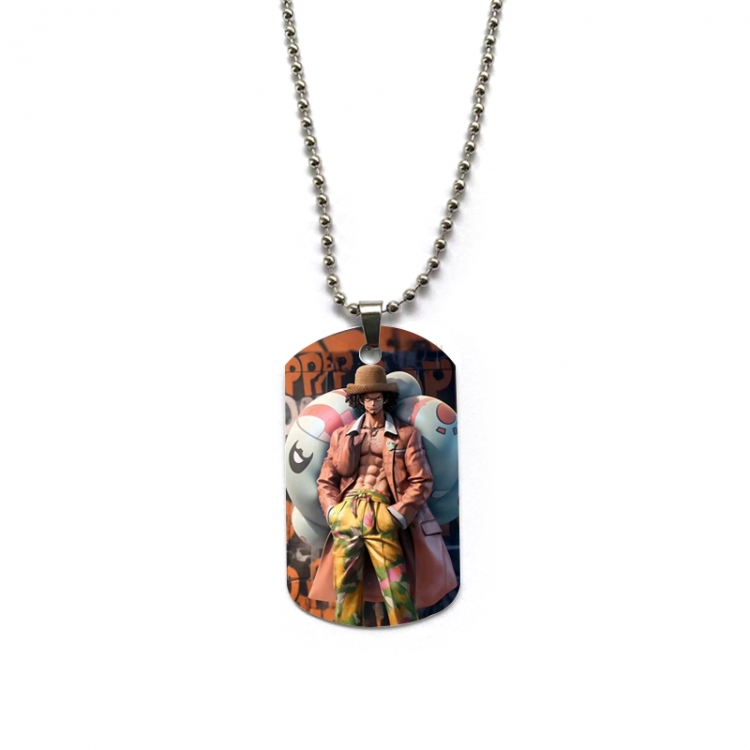 One Piece Anime double-sided full color printed military brand necklace price for 5 pcs