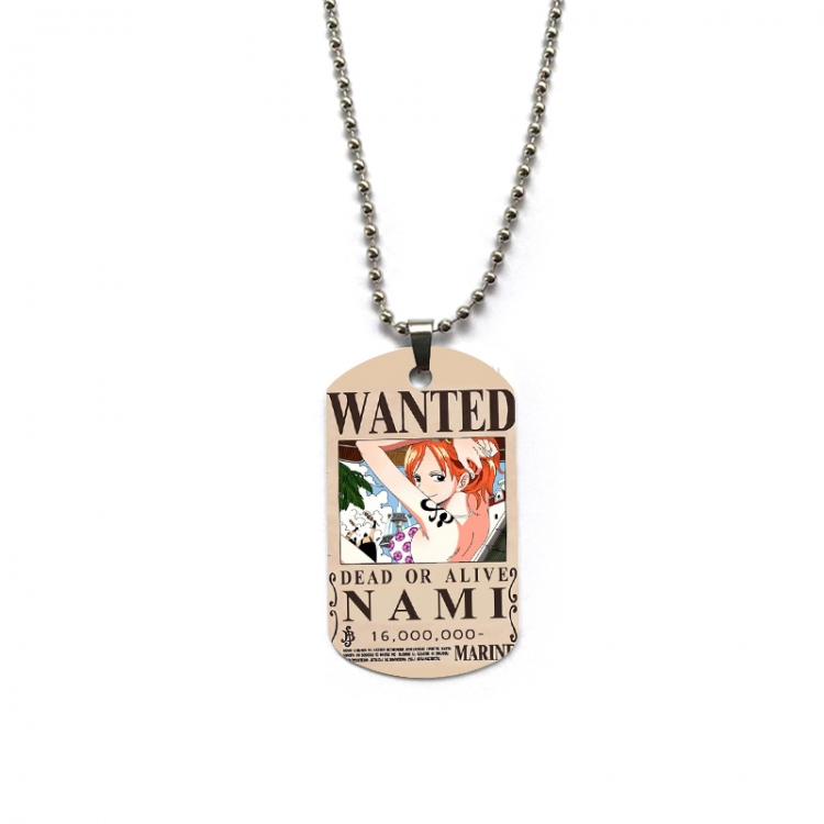 One Piece Anime double-sided full color printed military brand necklace price for 5 pcs