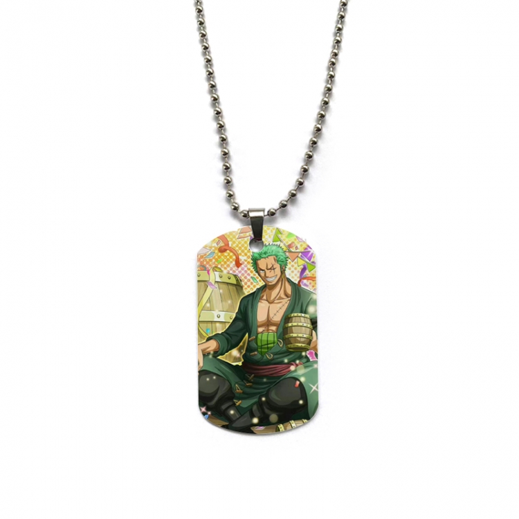 One Piece Anime double-sided full color printed military brand necklace price for 5 pcs