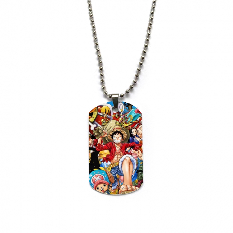 One Piece Anime double-sided full color printed military brand necklace price for 5 pcs