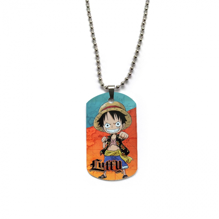 One Piece Anime double-sided full color printed military brand necklace price for 5 pcs