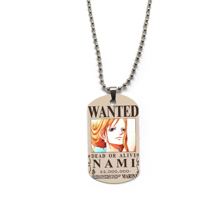 One Piece Anime double-sided full color printed military brand necklace price for 5 pcs