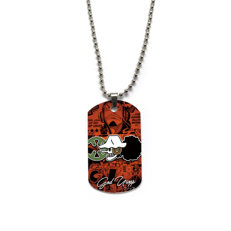 One Piece Anime double-sided full color printed military brand necklace price for 5 pcs