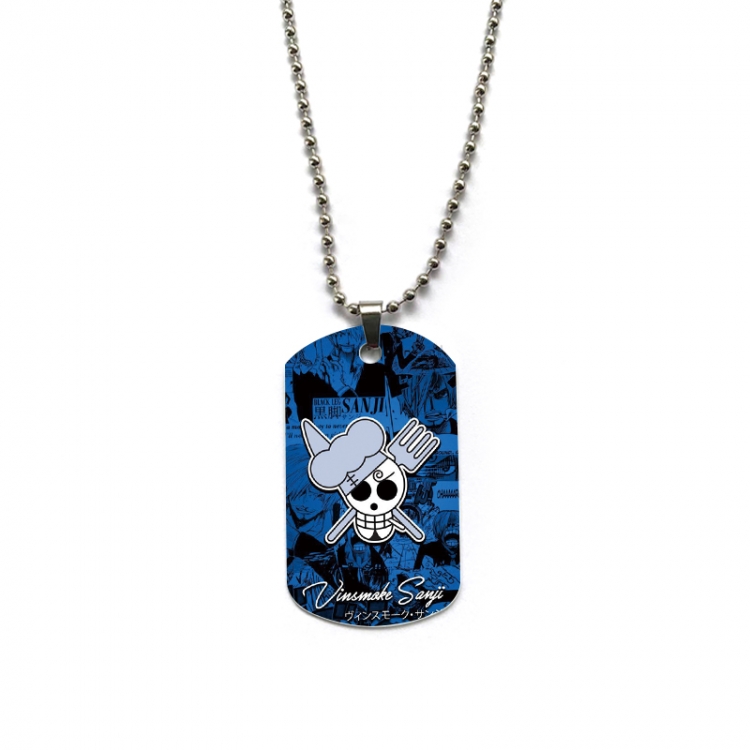 One Piece Anime double-sided full color printed military brand necklace price for 5 pcs