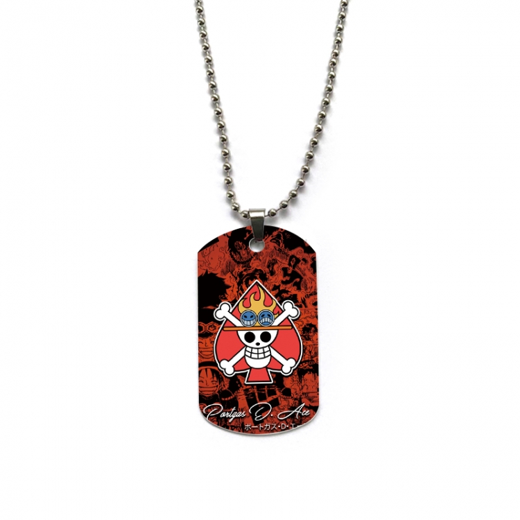 One Piece Anime double-sided full color printed military brand necklace price for 5 pcs