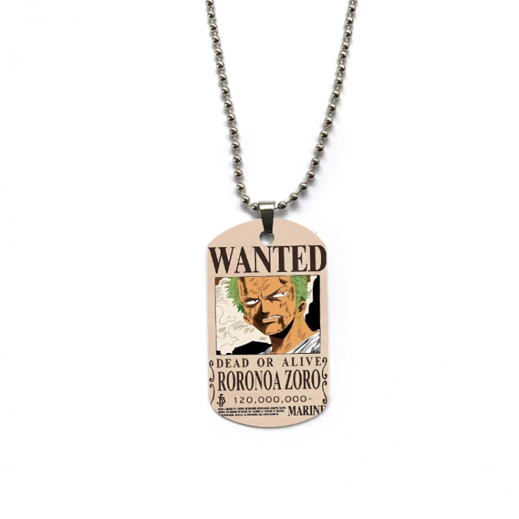 One Piece Anime double-sided full color printed military brand necklace price for 5 pcs