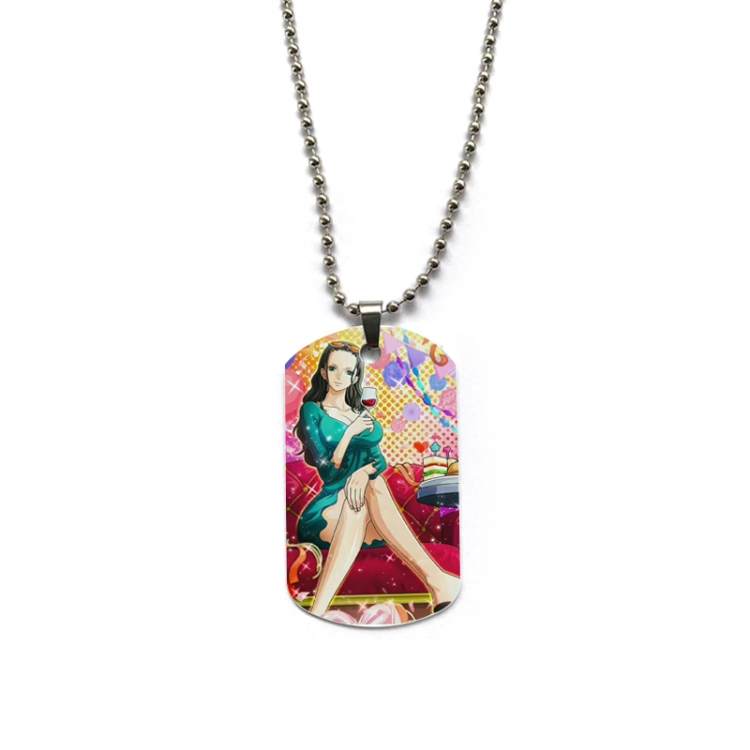 One Piece Anime double-sided full color printed military brand necklace price for 5 pcs