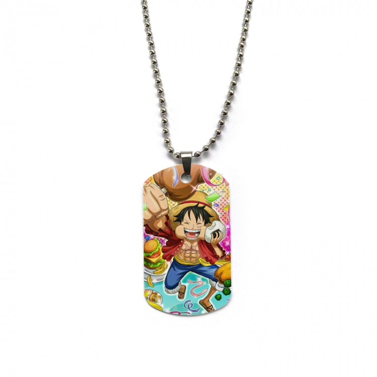 One Piece Anime double-sided full color printed military brand necklace price for 5 pcs