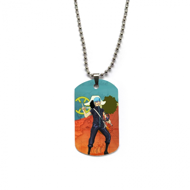 One Piece Anime double-sided full color printed military brand necklace price for 5 pcs