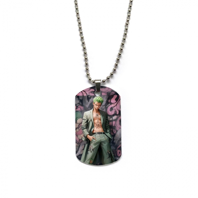 One Piece Anime double-sided full color printed military brand necklace price for 5 pcs