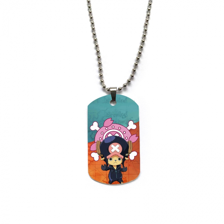 One Piece Anime double-sided full color printed military brand necklace price for 5 pcs