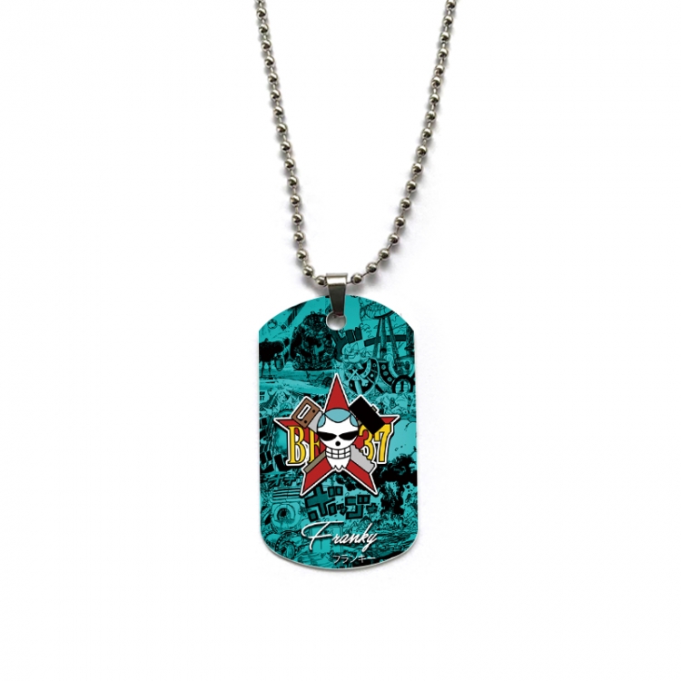 One Piece Anime double-sided full color printed military brand necklace price for 5 pcs