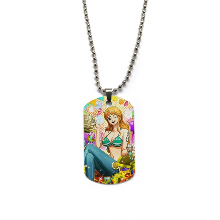 One Piece Anime double-sided full color printed military brand necklace price for 5 pcs