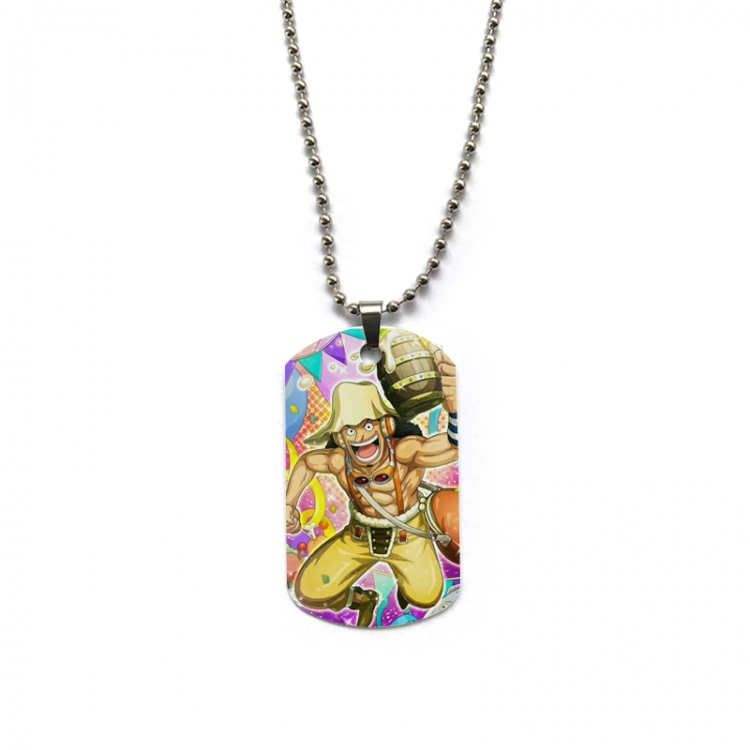 One Piece Anime double-sided full color printed military brand necklace price for 5 pcs