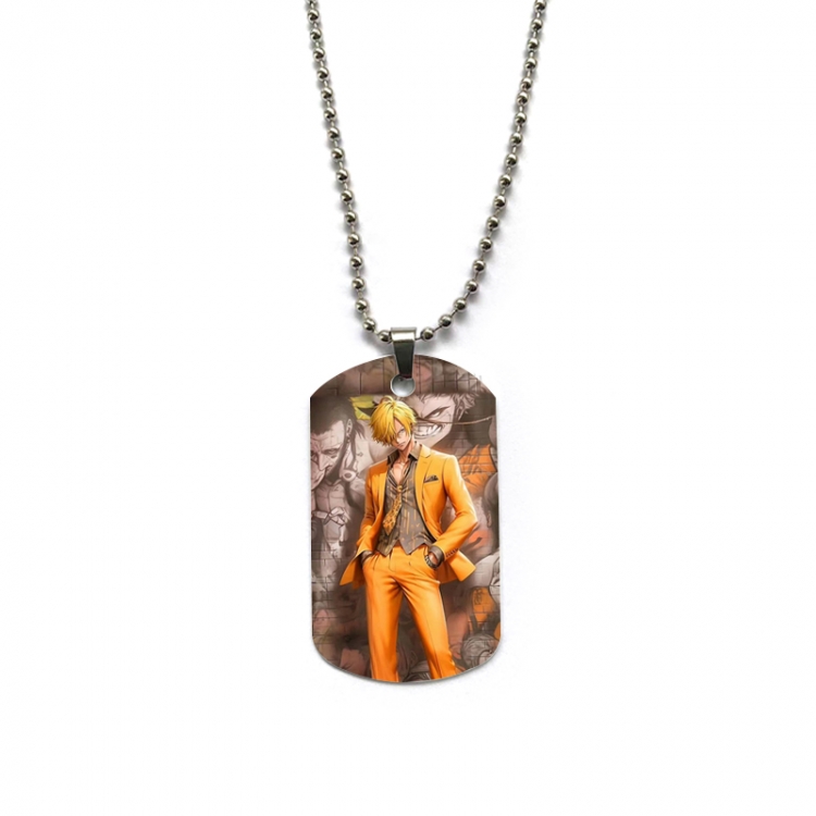 One Piece Anime double-sided full color printed military brand necklace price for 5 pcs