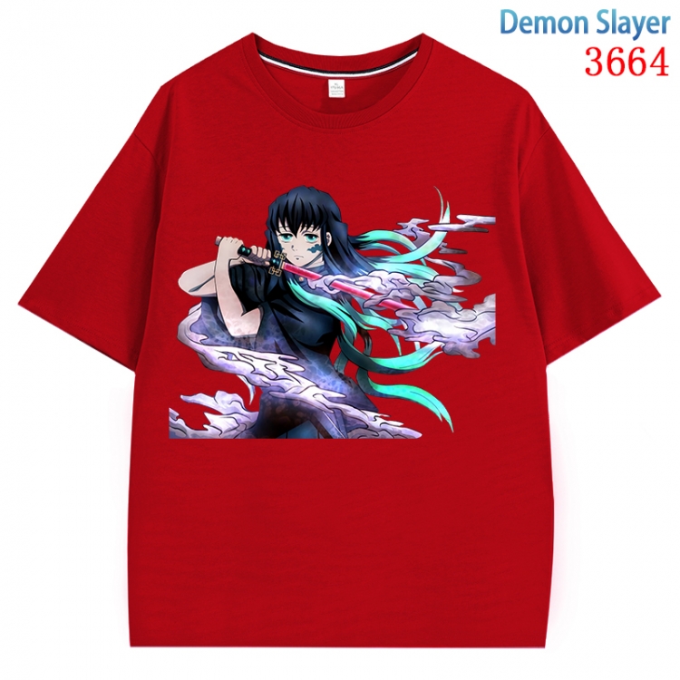 Demon Slayer Kimets  Anime Pure Cotton Short Sleeve T-shirt Direct Spray Technology from S to 4XL  CMY-3664-3