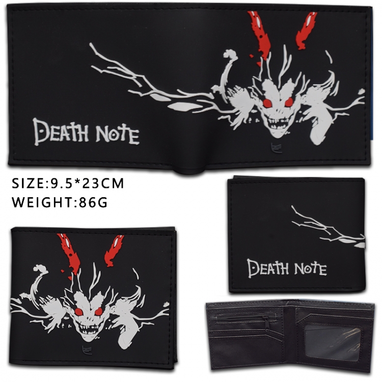 Death note Silicone PVC Wallet Short Half Fold Wallet 9.5X23CM