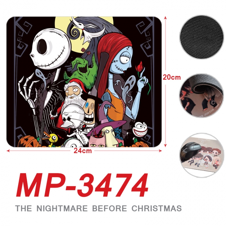 The Nightmare Before Christmas Anime Full Color Printing Mouse Pad Unlocked 20X24cm price for 5 pcs  MP-3474