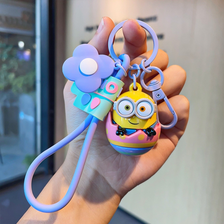 Minions 3D stereosc car keychain bag hanging accessories price for 2 pcs