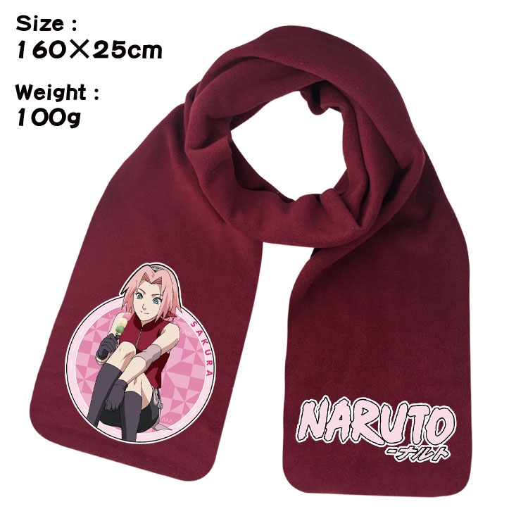 Naruto Anime full color high-quality fleece scarf 160X25CM