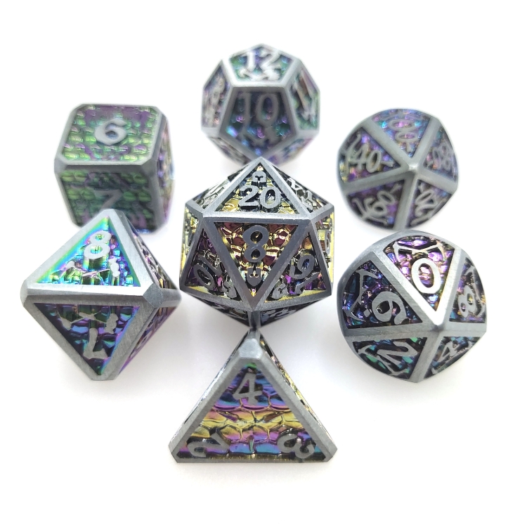 D-War/Dragon Wars ED sanding Zinc alloy metal entertainment dice board game tools iron box packaging 197g a set of 7