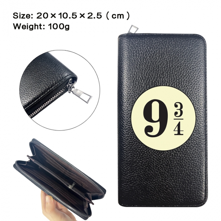 Harry Potter Anime printed PU folding long zippered wallet with zero wallet 20x10.5x2.5cm