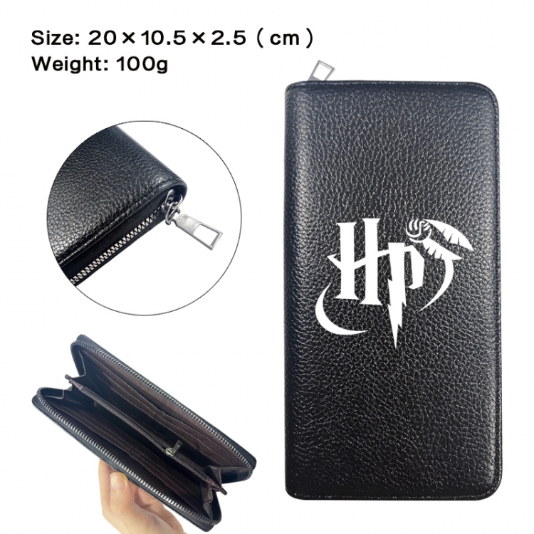 Harry Potter Anime printed PU folding long zippered wallet with zero wallet 20x10.5x2.5cm