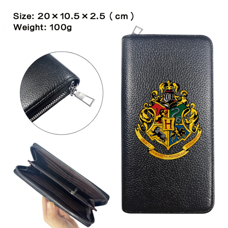 Harry Potter Anime printed PU folding long zippered wallet with zero wallet 20x10.5x2.5cm