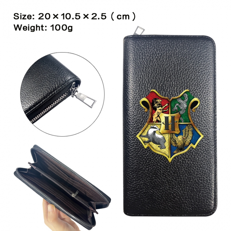 Harry Potter Anime printed PU folding long zippered wallet with zero wallet 20x10.5x2.5cm