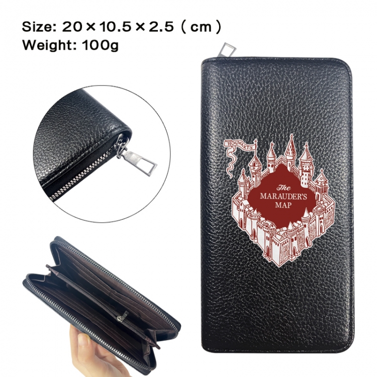 Harry Potter Anime printed PU folding long zippered wallet with zero wallet 20x10.5x2.5cm