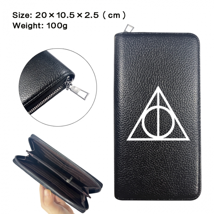 Harry Potter Anime printed PU folding long zippered wallet with zero wallet 20x10.5x2.5cm