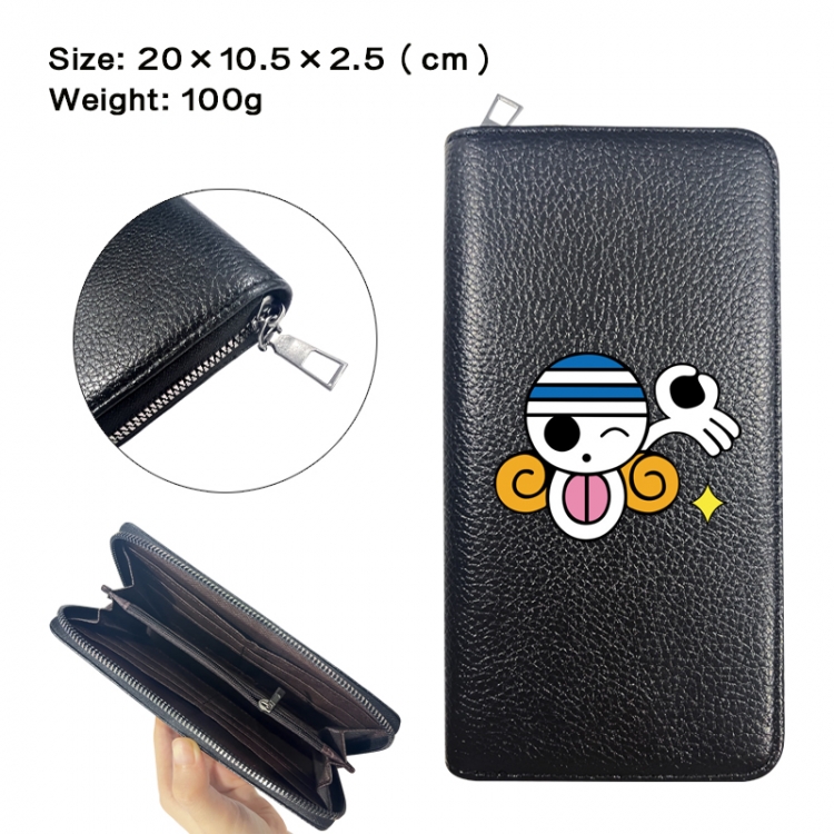 One Piece Anime printed PU folding long zippered wallet with zero wallet 20x10.5x2.5cm