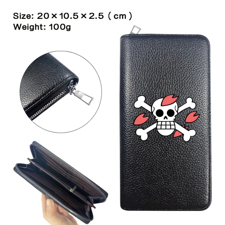 One Piece Anime printed PU folding long zippered wallet with zero wallet 20x10.5x2.5cm