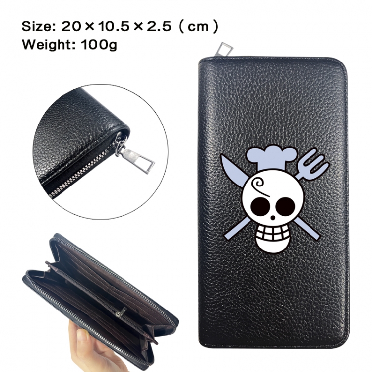 One Piece Anime printed PU folding long zippered wallet with zero wallet 20x10.5x2.5cm