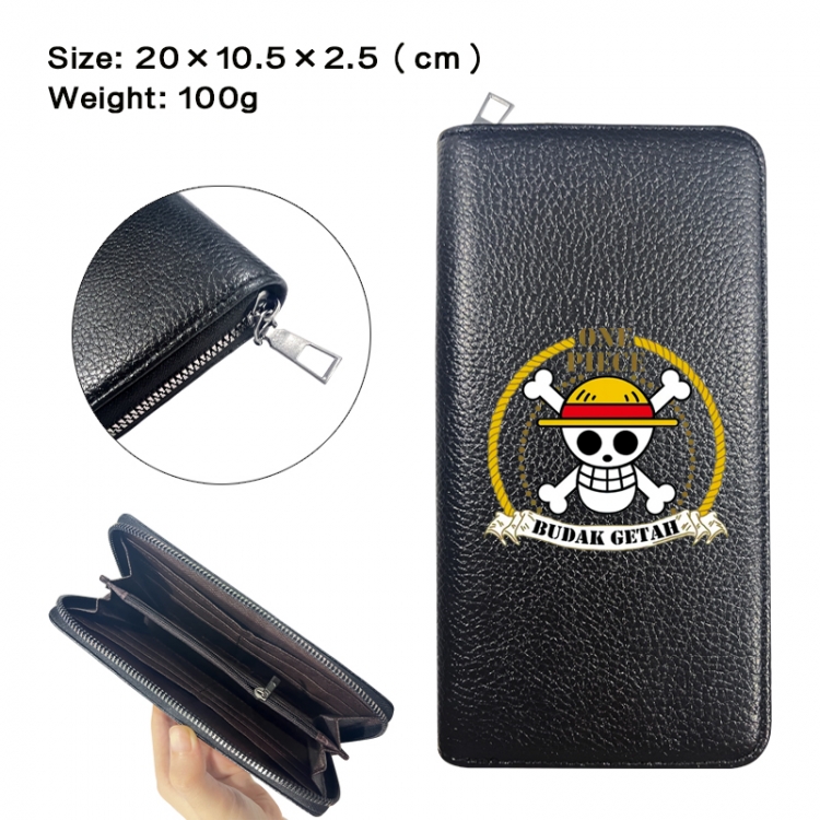 One Piece Anime printed PU folding long zippered wallet with zero wallet 20x10.5x2.5cm