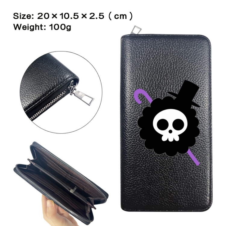 One Piece Anime printed PU folding long zippered wallet with zero wallet 20x10.5x2.5cm