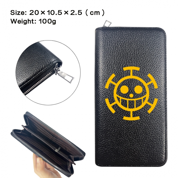 One Piece Anime printed PU folding long zippered wallet with zero wallet 20x10.5x2.5cm