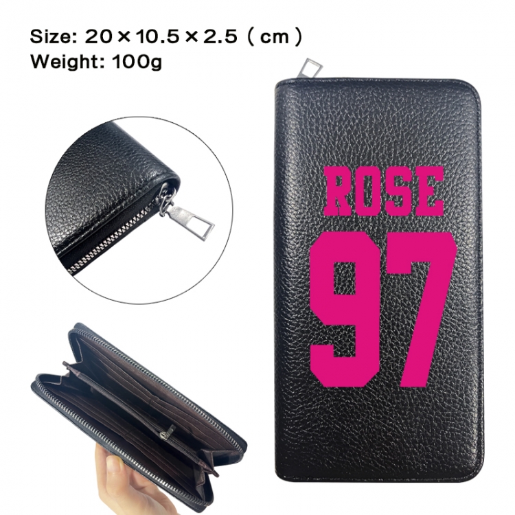 BLACK PINK Anime printed PU folding long zippered wallet with zero wallet 20x10.5x2.5cm